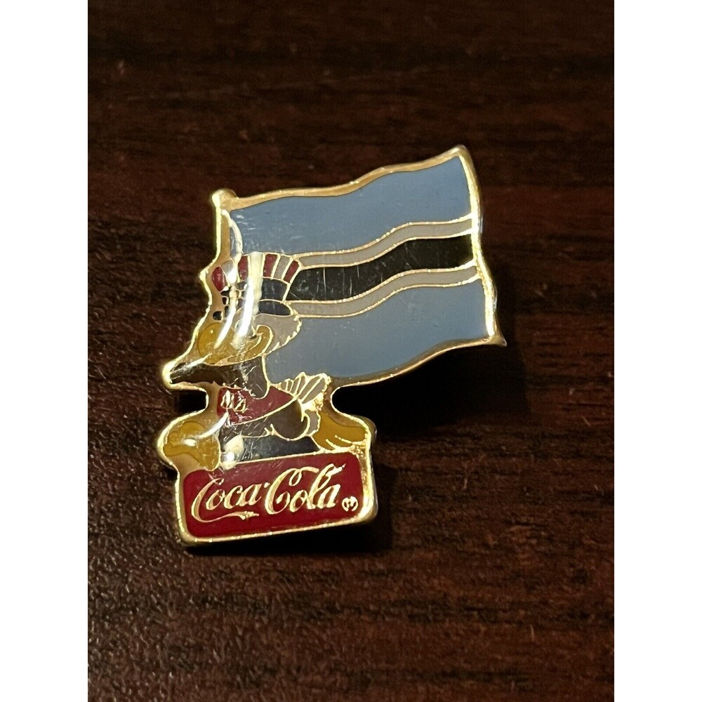 Vintage 1984 Los Angeles Olympics Coca Cola Sam Eagle Botswana Flag Lapel Pin‎